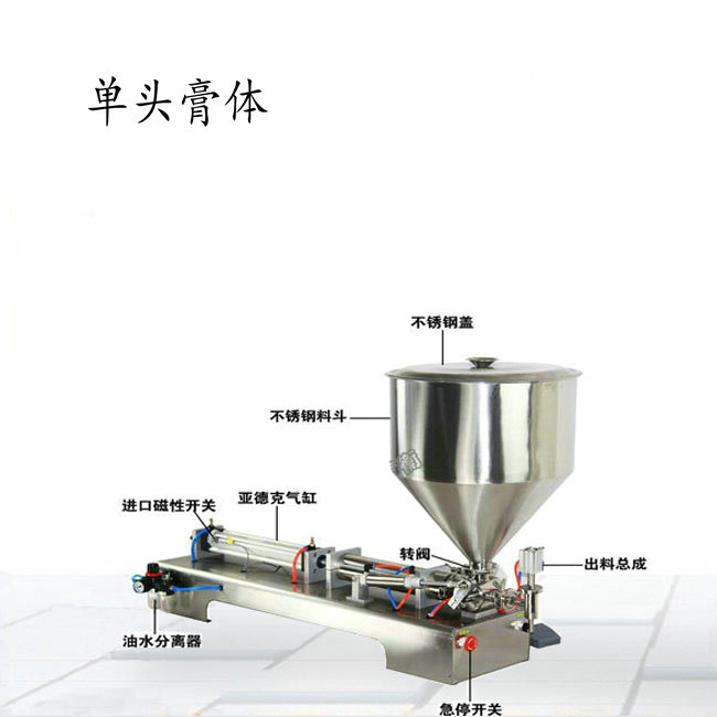 番茄醬花生醬單頭膏體灌裝機200-500ml