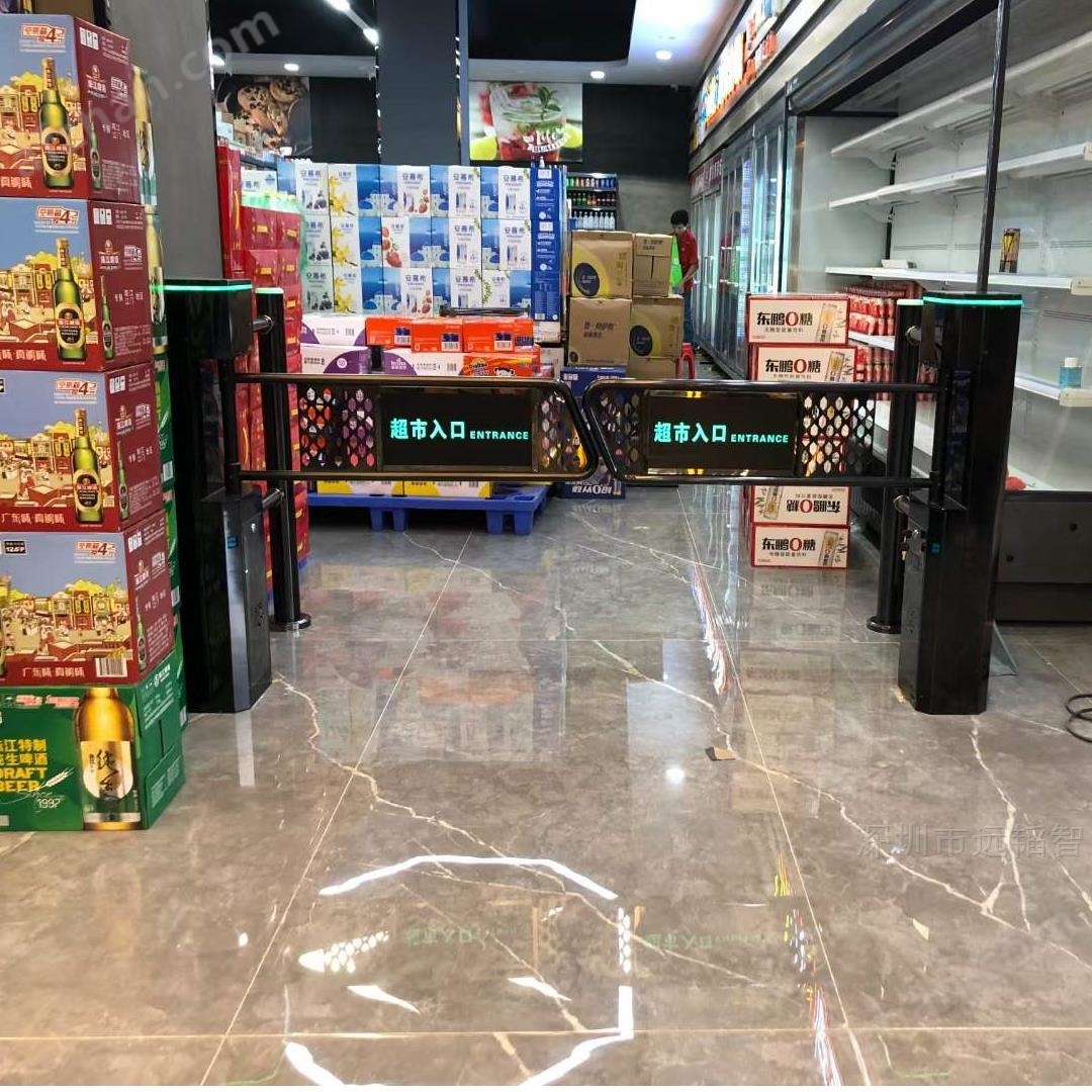 超市入口单向门自动黑色感应门