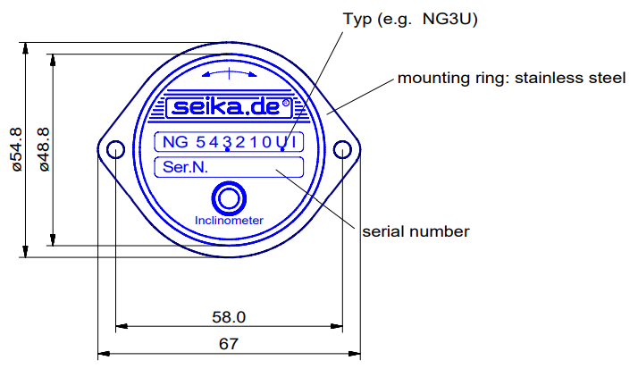 德国Seika NG4U型&plusmn;80&deg;倾角传感器